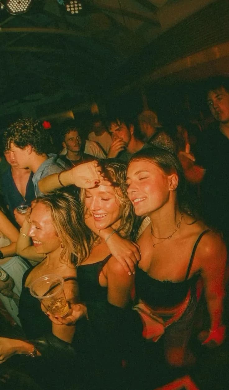 Friends together during a night out